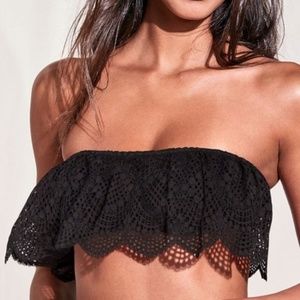 Victoria's Secret Black Lace Bandeau Bralette